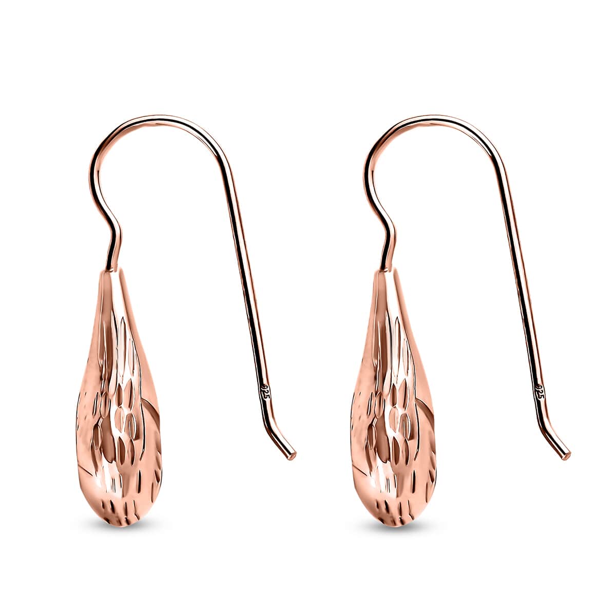 Organic Shape Teardrop Earrings in 14K RG Over Sterling Silver 2.50 Grams image number 3