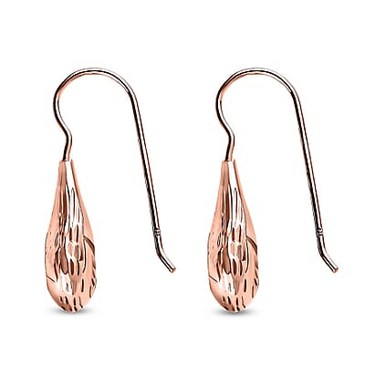 Organic Shape Teardrop Earrings in 14K RG Over Sterling Silver 2.50 Grams