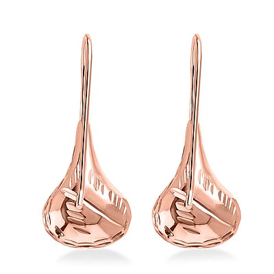 Organic Shape Teardrop Earrings in 14K RG Over Sterling Silver 2.50 Grams