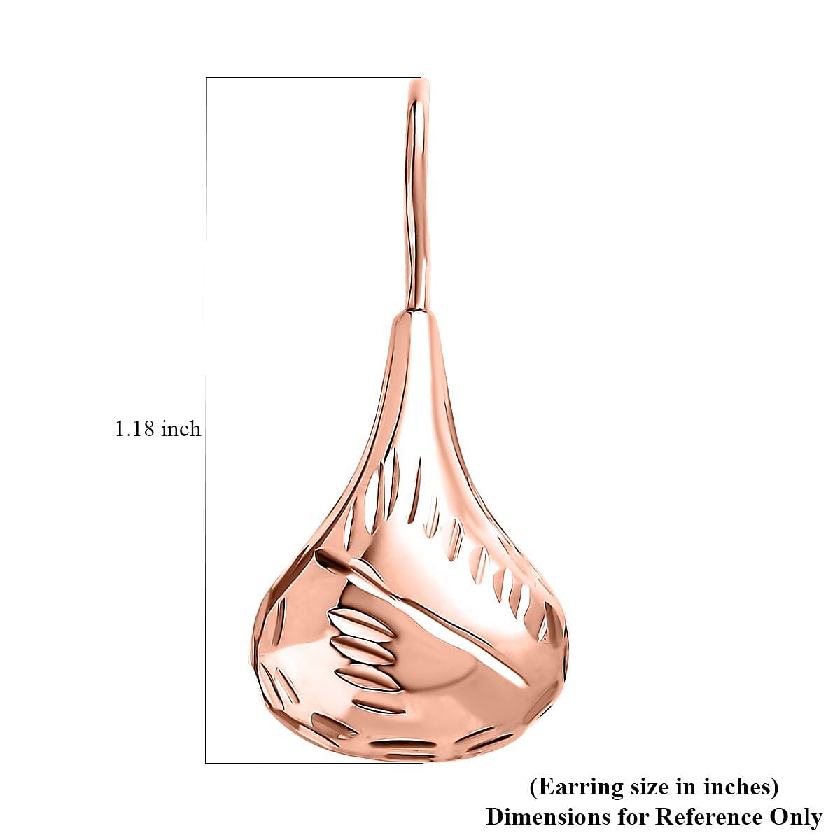 Organic Shape Teardrop Earrings in 14K RG Over Sterling Silver 2.50 Grams