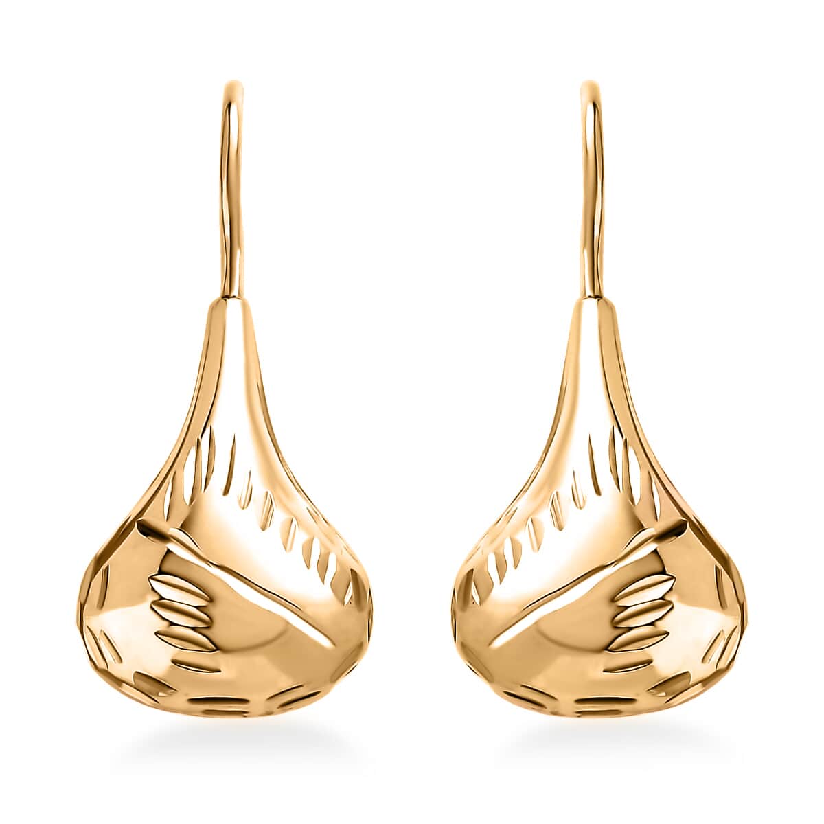 Organic Shape Teardrop Earrings in 14K Yellow Gold Over Sterling Silver 2.50 Grams image number 0