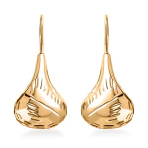 Organic Shape Teardrop Earrings in 14K Yellow Gold Over Sterling Silver 2.50 Grams