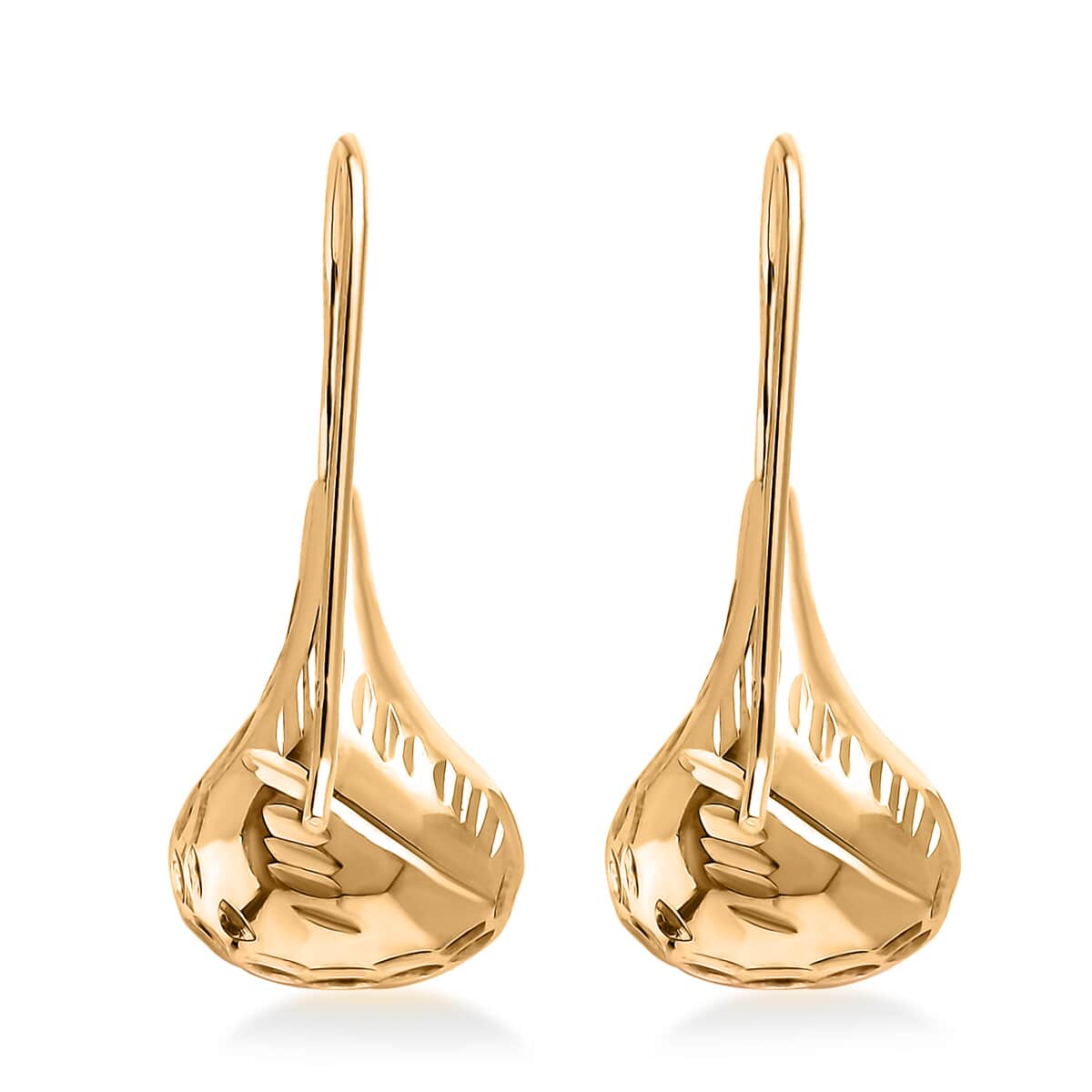 Organic Shape Teardrop Earrings in 14K Yellow Gold Over Sterling Silver 2.50 Grams image number 4