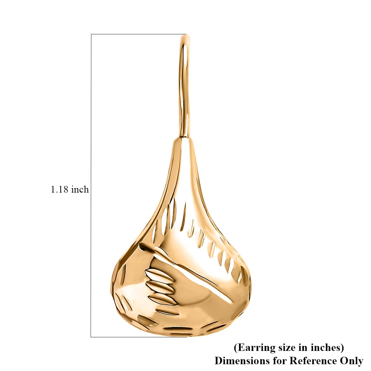 Organic Shape Teardrop Earrings in 14K Yellow Gold Over Sterling Silver 2.50 Grams image number 5