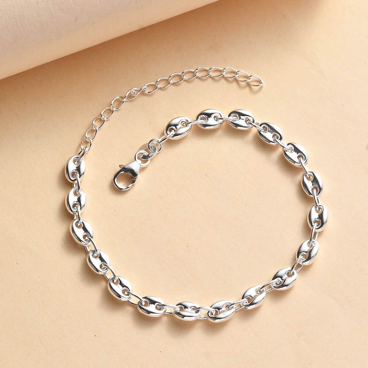 Cable Chain Bracelet in Sterling Silver (6.50-8.50In) 5.50 Grams image number 1