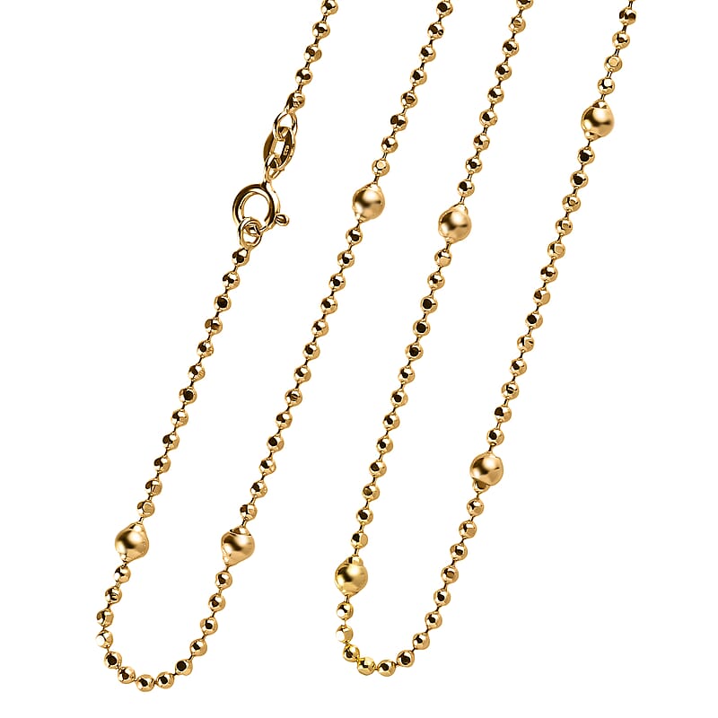 Station Chain Necklace in 14K YG Over Sterling Silver 6 Grams 20 Inches