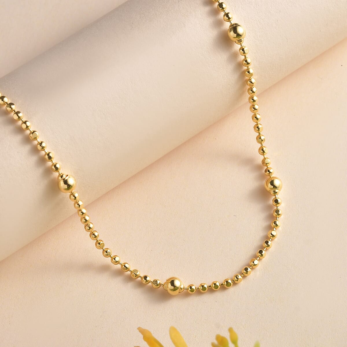 Station Chain Necklace in 14K YG Over Sterling Silver 6 Grams 20 Inches image number 1