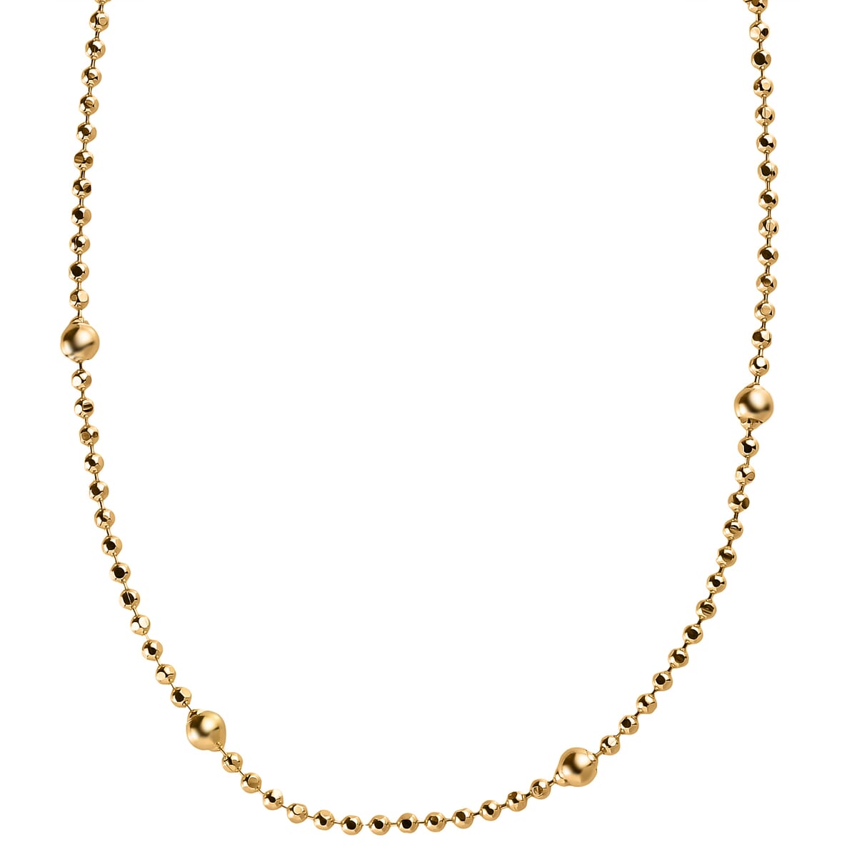 Station Chain Necklace in 14K YG Over Sterling Silver 6 Grams 20 Inches image number 4