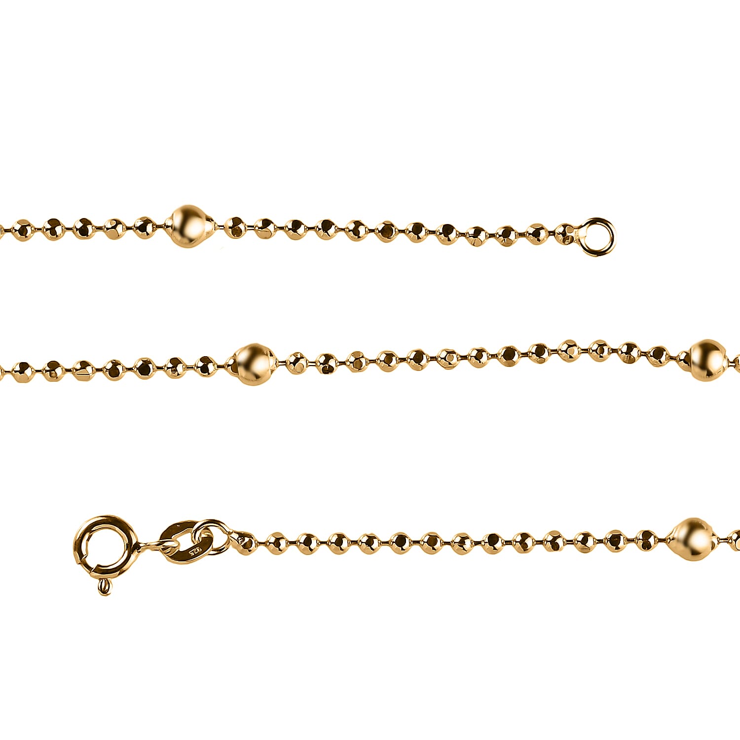 Station Chain Necklace in 14K YG Over Sterling Silver 6 Grams 20 Inches