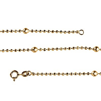Station Chain Necklace in 14K YG Over Sterling Silver 6 Grams 20 Inches