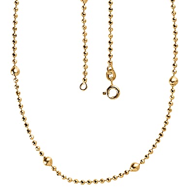 Station Chain Necklace in 14K YG Over Sterling Silver 6 Grams 20 Inches