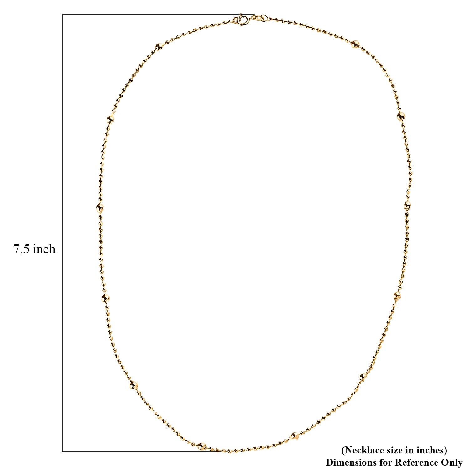 Station Chain Necklace in 14K YG Over Sterling Silver 6 Grams 20 Inches
