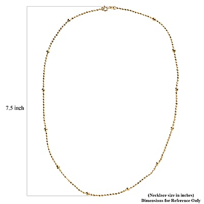 Station Chain Necklace in 14K YG Over Sterling Silver 6 Grams 20 Inches