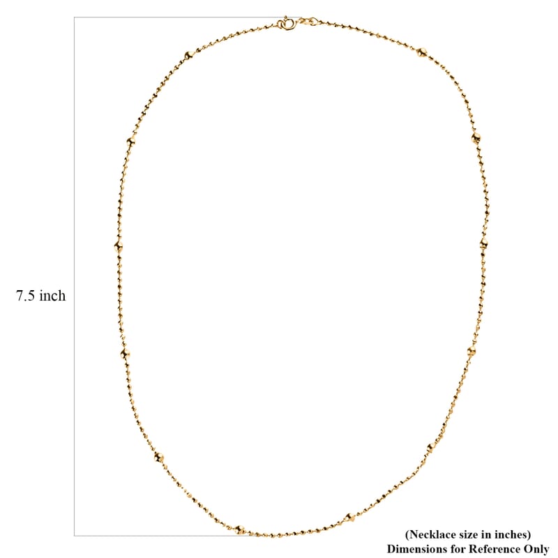 Station Chain Necklace in 14K YG Over Sterling Silver 6 Grams 20 Inches