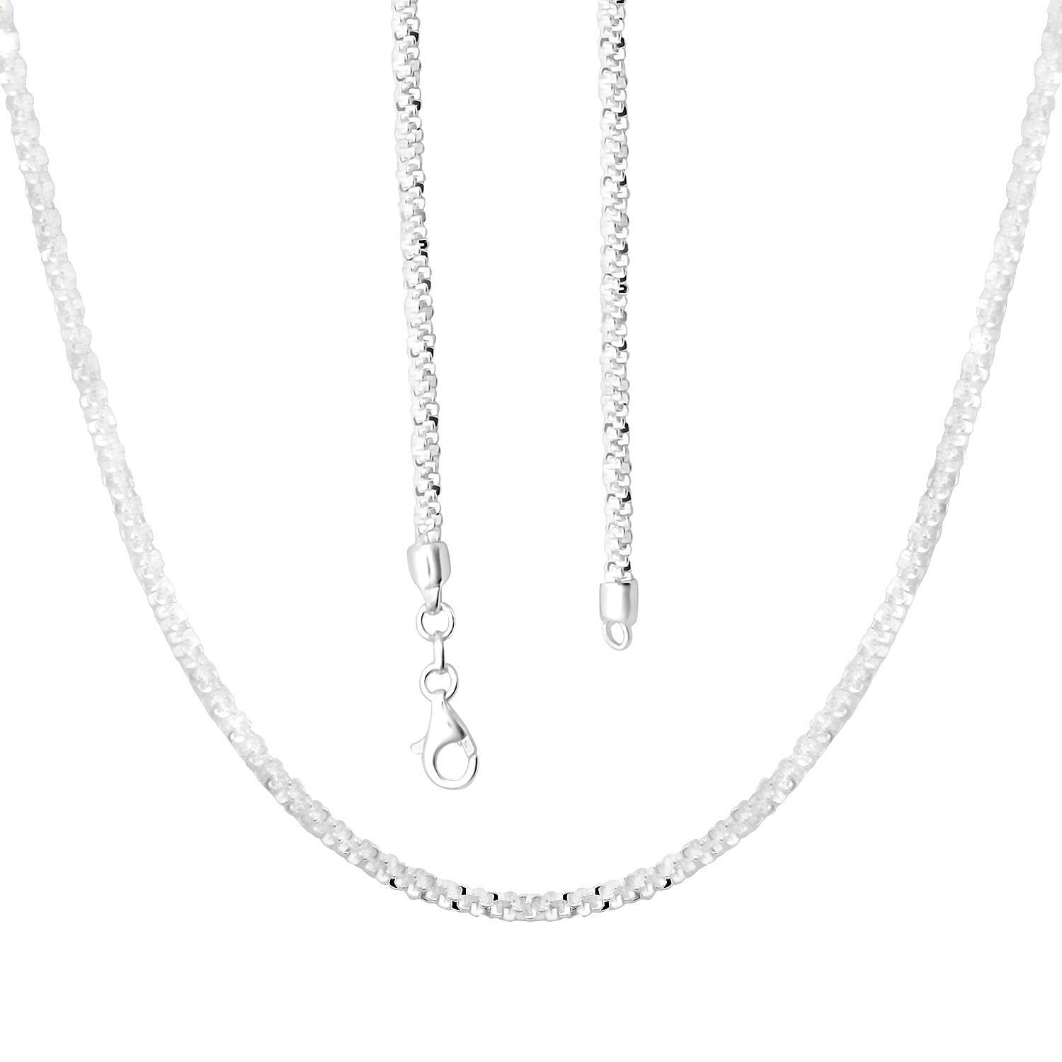 Sterling Silver Sparkle Chain Necklace 28 Inches 18.85 Grams