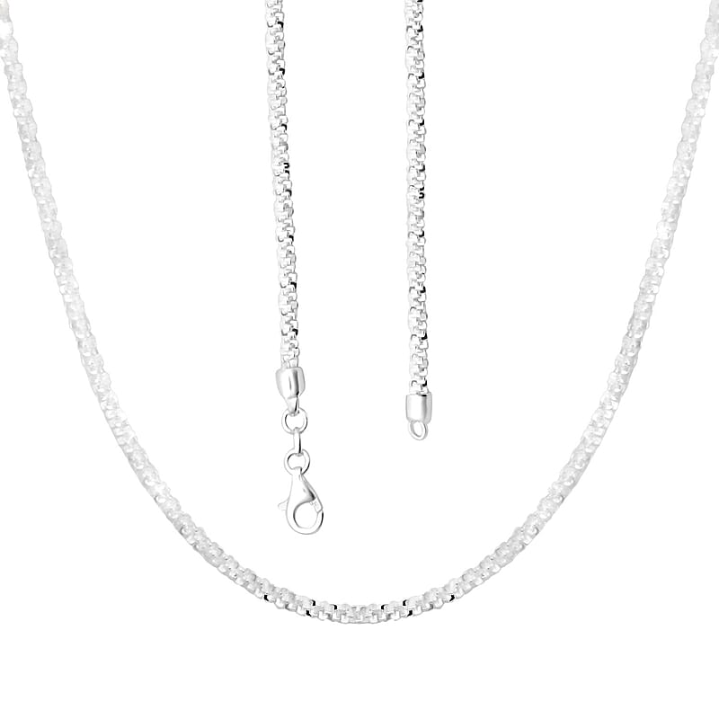 Sterling Silver Sparkle Chain Necklace 28 Inches 18.85 Grams