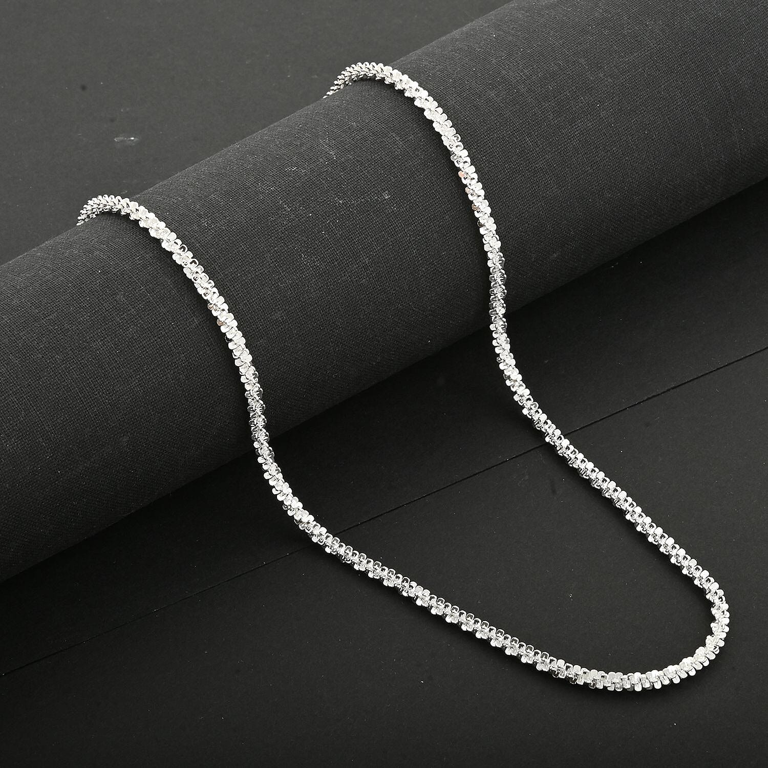 Sterling Silver Sparkle Chain Necklace 28 Inches 18.85 Grams