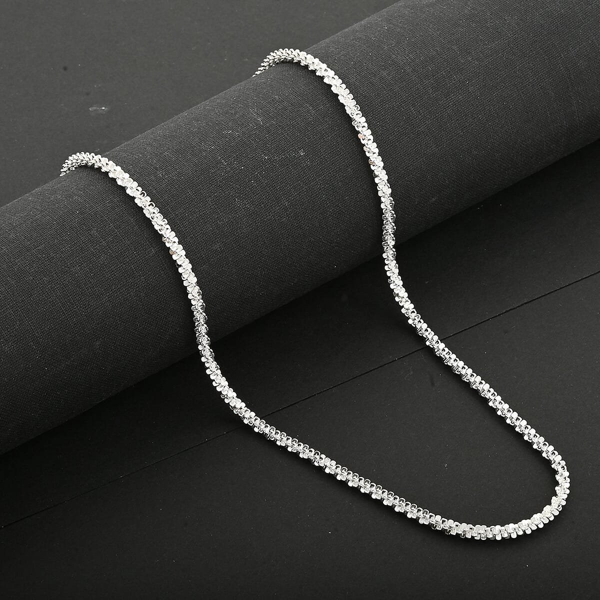 Sterling Silver Sparkle Chain Necklace 28 Inches 18.85 Grams image number 1