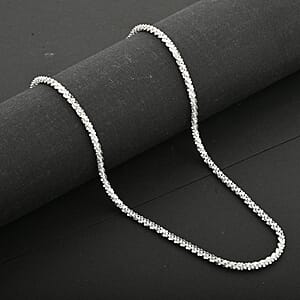 Sterling Silver Sparkle Chain Necklace 28 Inches 18.85 Grams