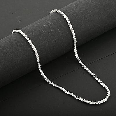 Sterling Silver Sparkle Chain Necklace 28 Inches 18.85 Grams