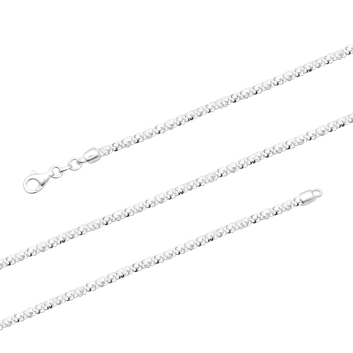 Sterling Silver Sparkle Chain Necklace 28 Inches 18.85 Grams