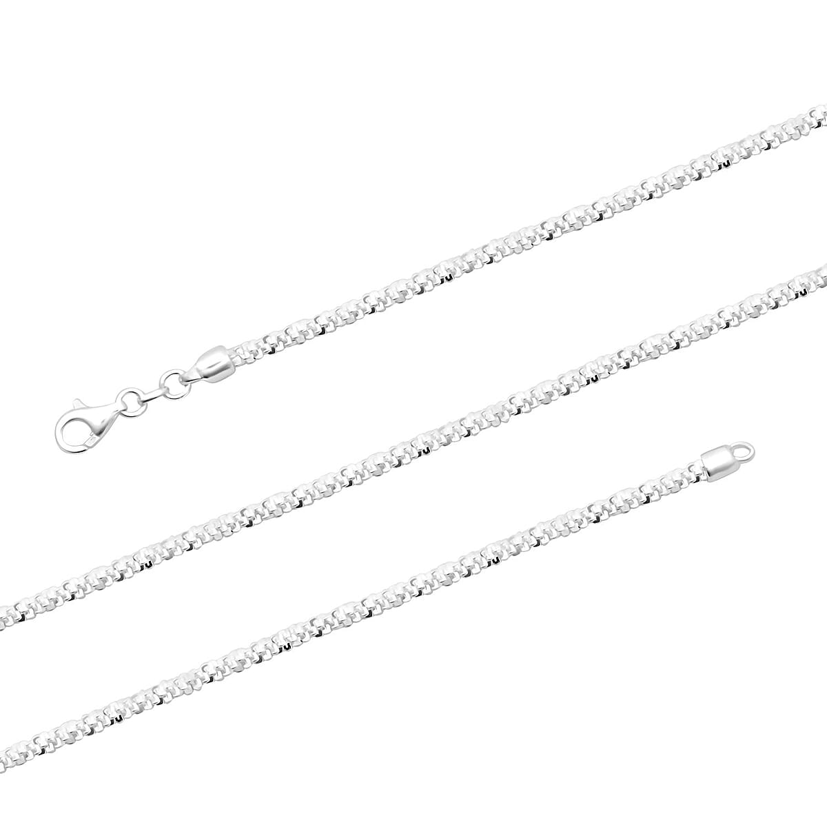 Sterling Silver Sparkle Chain Necklace 28 Inches 18.85 Grams image number 2