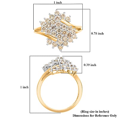 NY Closeout Deal Diamond 1.00 ctw Floral Ring in 10K Yellow Gold (Size 10.0)