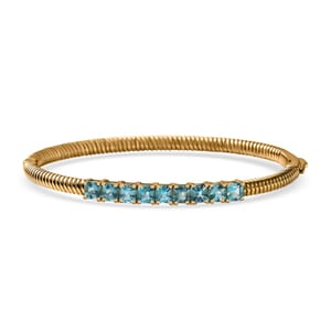 Karis Betroka Blue Apatite 3.30 ctw Bangle Bracelet in 18K Yellow Gold Plated (6.50 In)