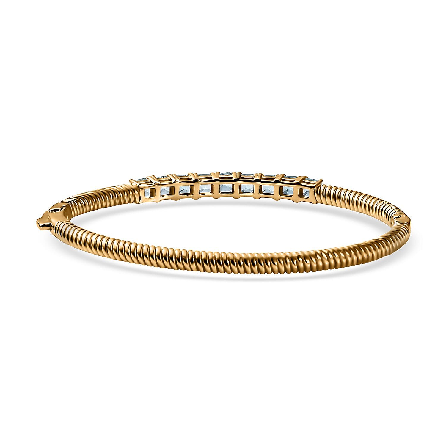 Karis Betroka Blue Apatite 3.30 ctw Bangle Bracelet in 18K Yellow Gold Plated (6.50 In)