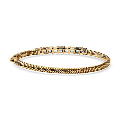 Karis Betroka Blue Apatite 3.30 ctw Bangle Bracelet in 18K Yellow Gold Plated (6.50 In)