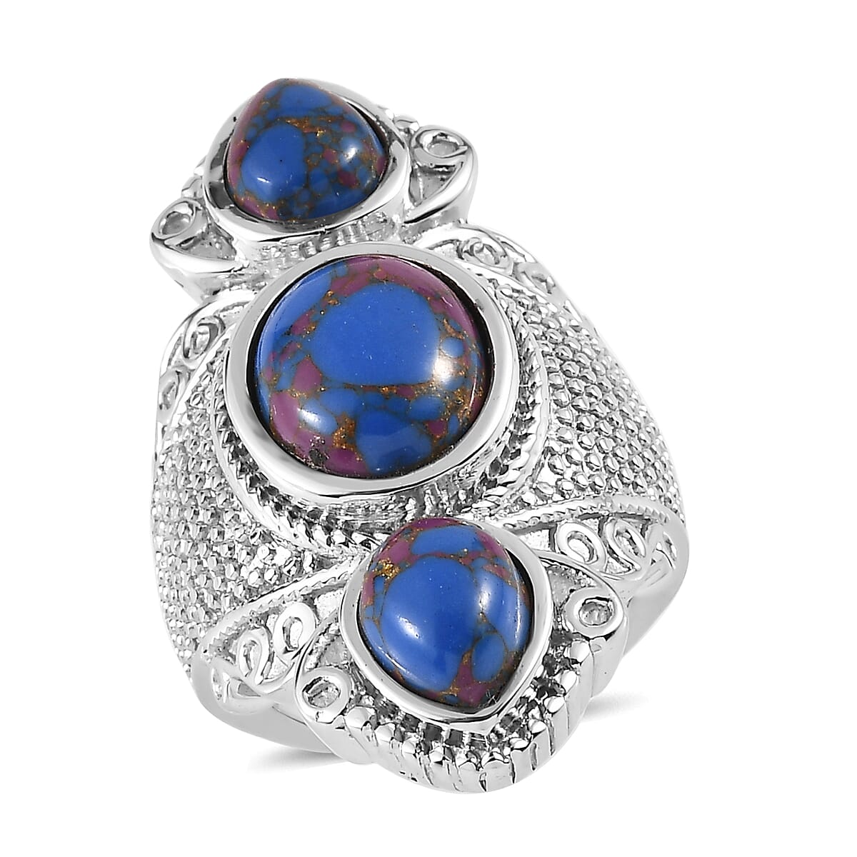 Mojave Purple Turquoise 7.65 ctw Ring in Stainless Steel (Size 7.0)  image number 0