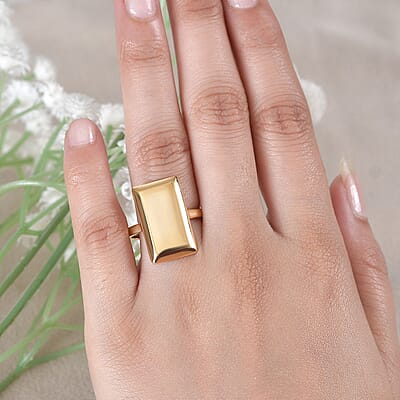 Bar Ring in 18K YG Plated Stainless Steel (Size 10.0)