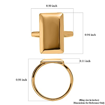 Bar Ring in 18K YG Plated Stainless Steel (Size 10.0)
