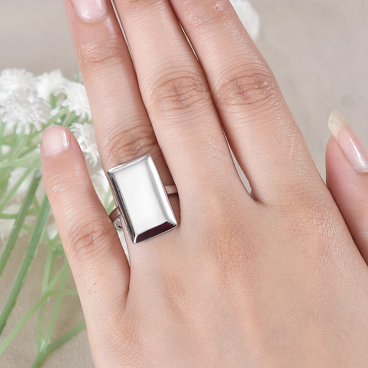 Bar Ring in Stainless Steel (Size 7.0) image number 2