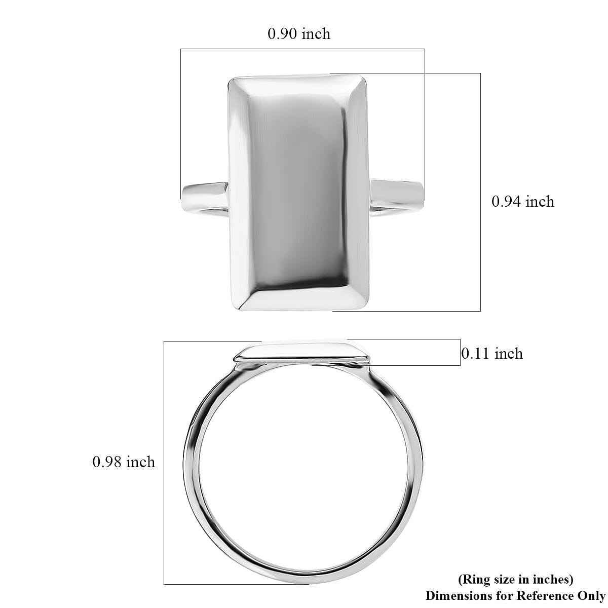 Bar Ring in Stainless Steel (Size 9.0) image number 5