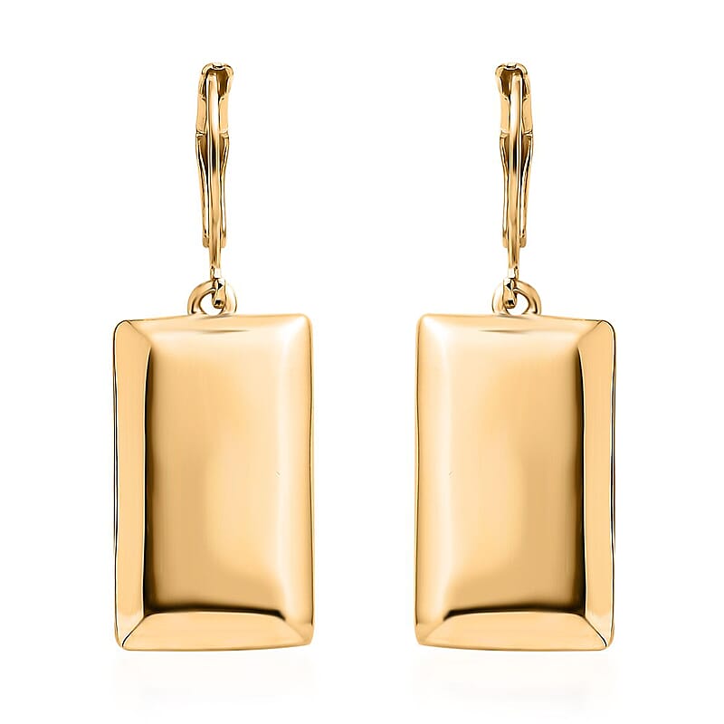 Lever Back Bar Earrings in 18K YG Plated Stainless Steel