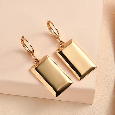 Lever Back Bar Earrings in 18K YG Plated Stainless Steel