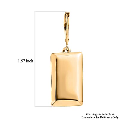 Lever Back Bar Earrings in 18K YG Plated Stainless Steel