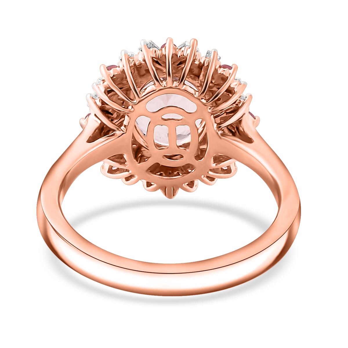 Iliana AAA Pink Morganite, Mahenge Spinel and G-H SI Diamond 2.50 ctw Ring in 18K Rose Gold (Size 7.0) 4.70 Grams image number 4