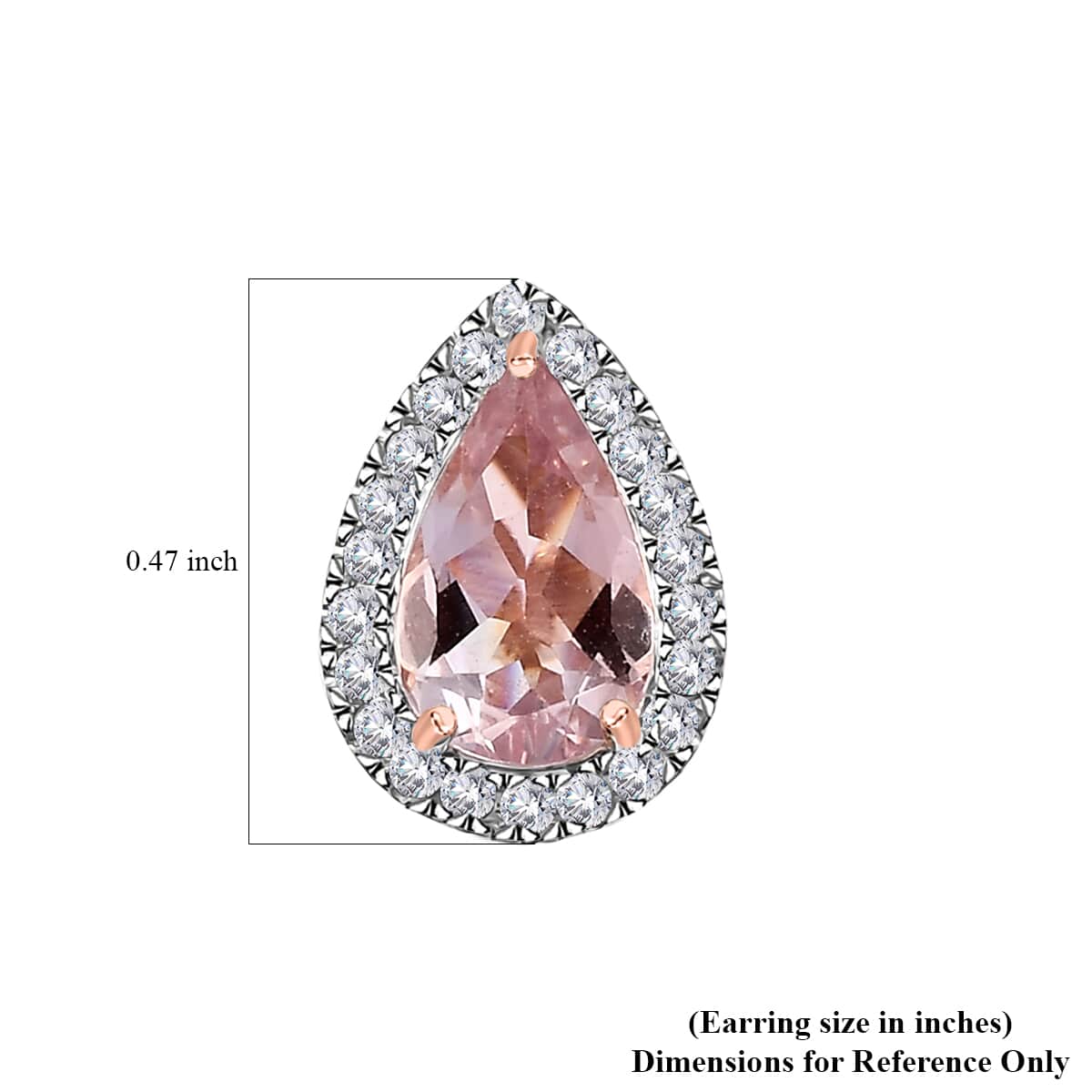 By Tony Diniz Luxoro AAAA Pink Morganite and G-H I2 Diamond 1.83 ctw Stud Earrings in 14K Rose Gold image number 5