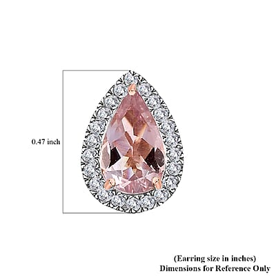 Luxoro AAAA Pink Morganite and G-H I2 Diamond 1.83 ctw Stud Earrings in 14K Rose Gold