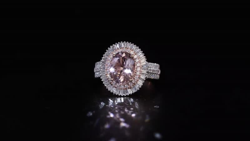 Certified & Appraised Iliana AAA Pink Morganite, SI Natural Pink and White Diamond 2.67 ctw Ring in 18K Rose Gold (Size 7.0) 6.20 Grams