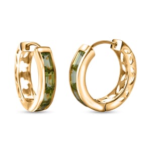 Premium Hebei Peridot 4.75 ctw Hoop Earrings in Vermeil Yellow Gold Over Sterling Silver