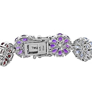 Premium Peridot 22.13 ctw Bracelet in Rhodium Over Sterling Silver (7.5 In) (20.62 g)