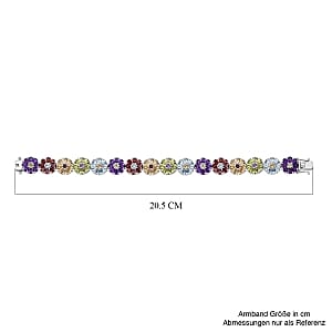 Premium Peridot 22.13 ctw Bracelet in Rhodium Over Sterling Silver (7.5 In) (20.62 g)