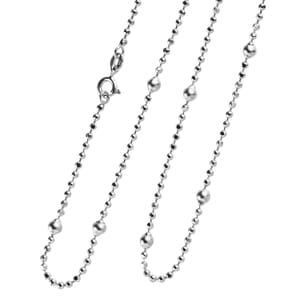 Station Chain Necklace in Sterling Silver 6.50 Grams 20 Inches