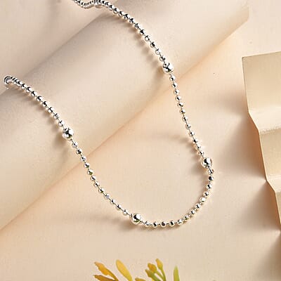 Station Chain Necklace in Sterling Silver 6.50 Grams 20 Inches