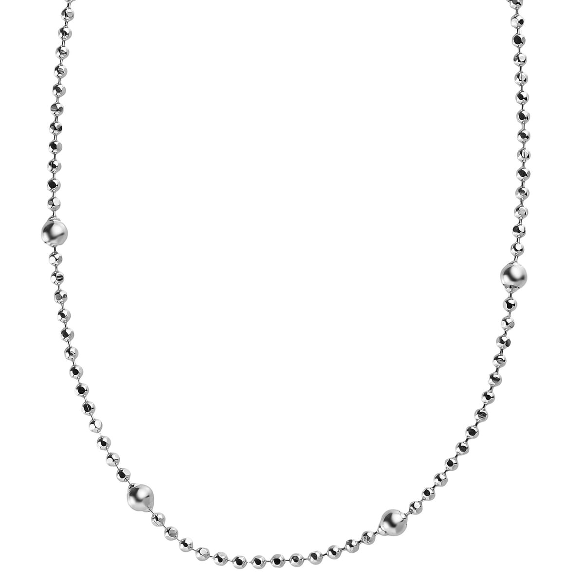 Station Chain Necklace in Sterling Silver 6.50 Grams 20 Inches image number 4