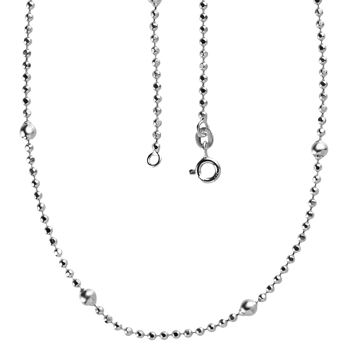 Station Chain Necklace in Sterling Silver 6.50 Grams 20 Inches image number 6