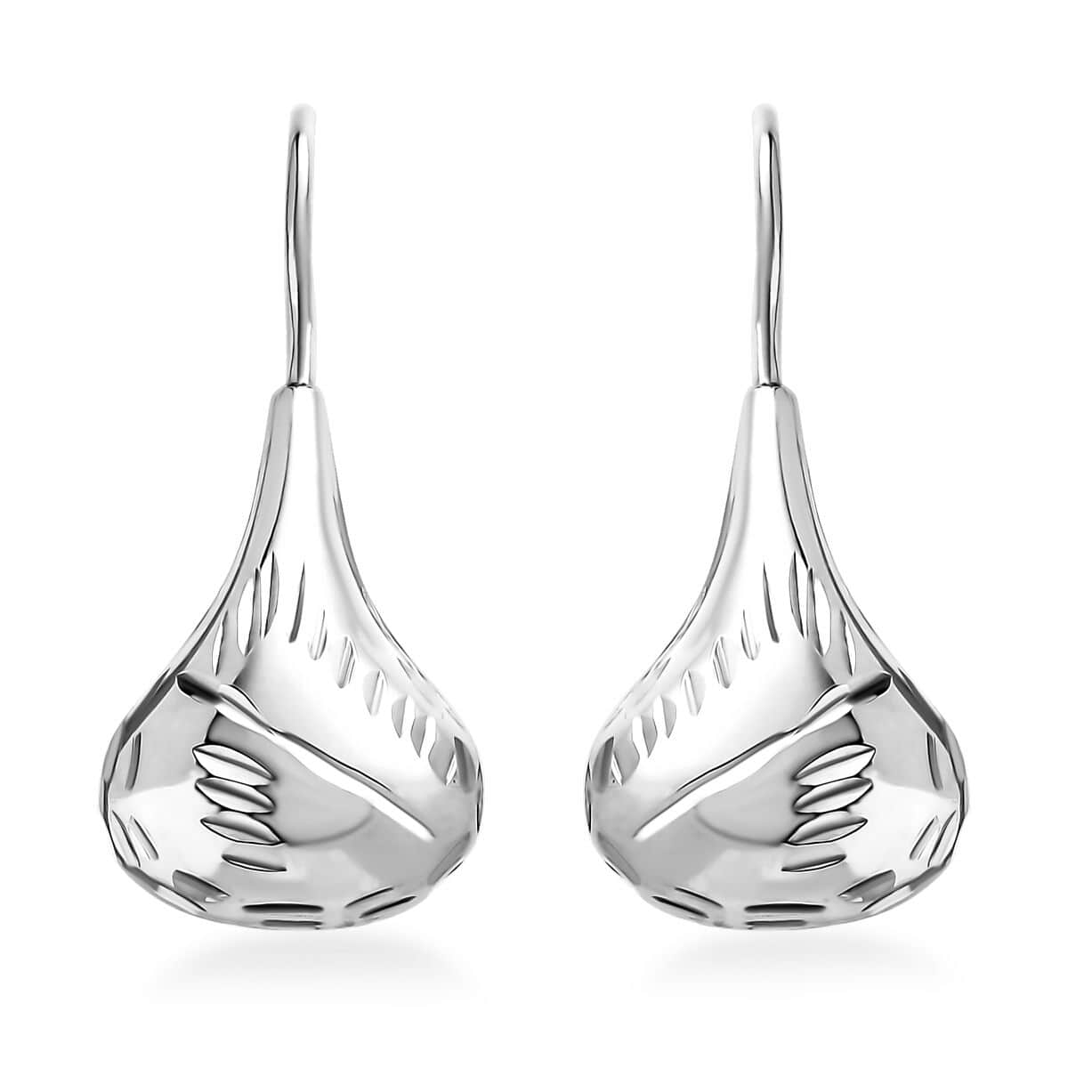 Organic Shape Teardrop Earrings in Sterling Silver 2.50 Grams image number 0